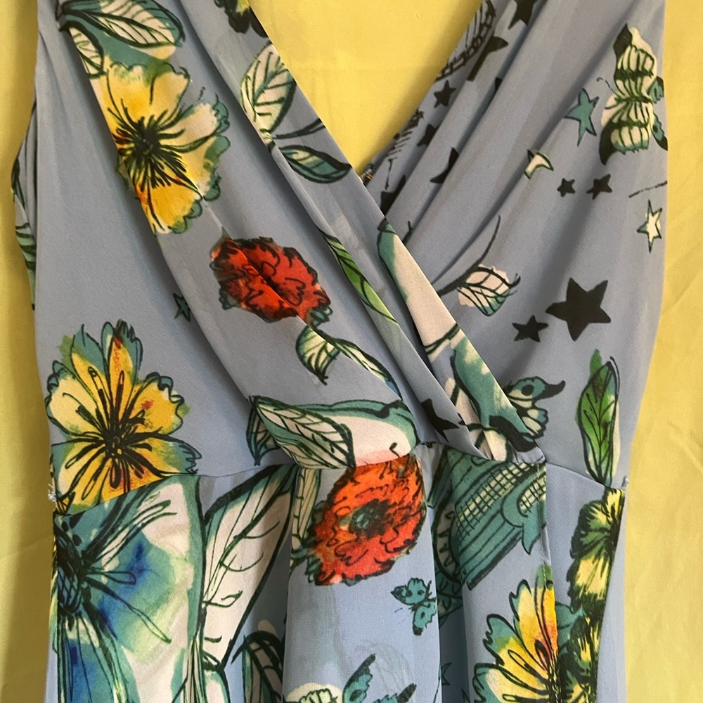 DKNY Blue Floral cottage core Maxi Dress - Picture 8 of 14